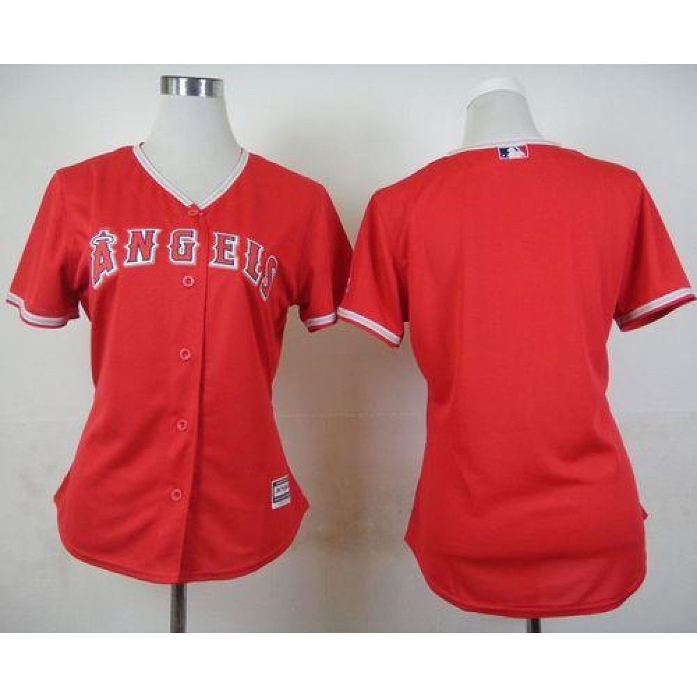 Angels Blank Red Alternate Women’s Stitched MLB Jersey