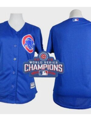 Cubs Blank Blue Alternate 2016 World Series Champions Women's Stitched MLB Jersey