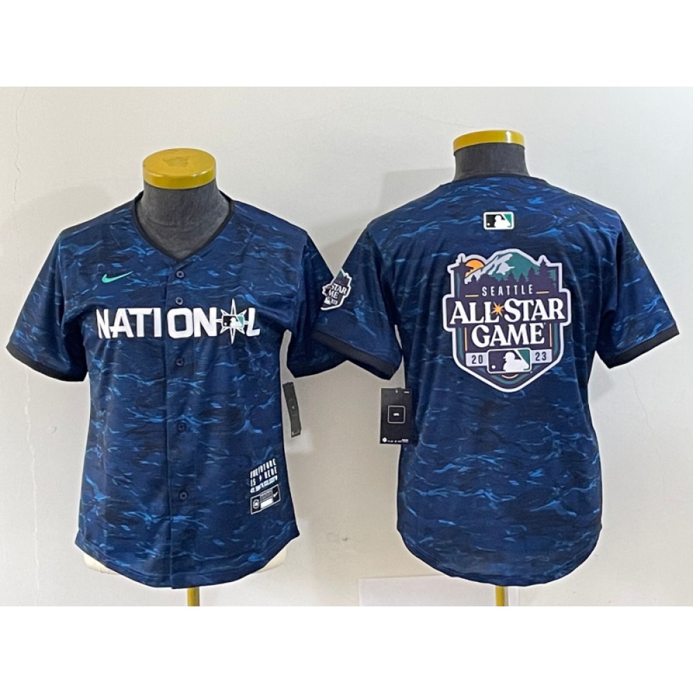 Women’s 2023 All-star Royal Big Logo Stitched Baseball Jersey(Run Small)