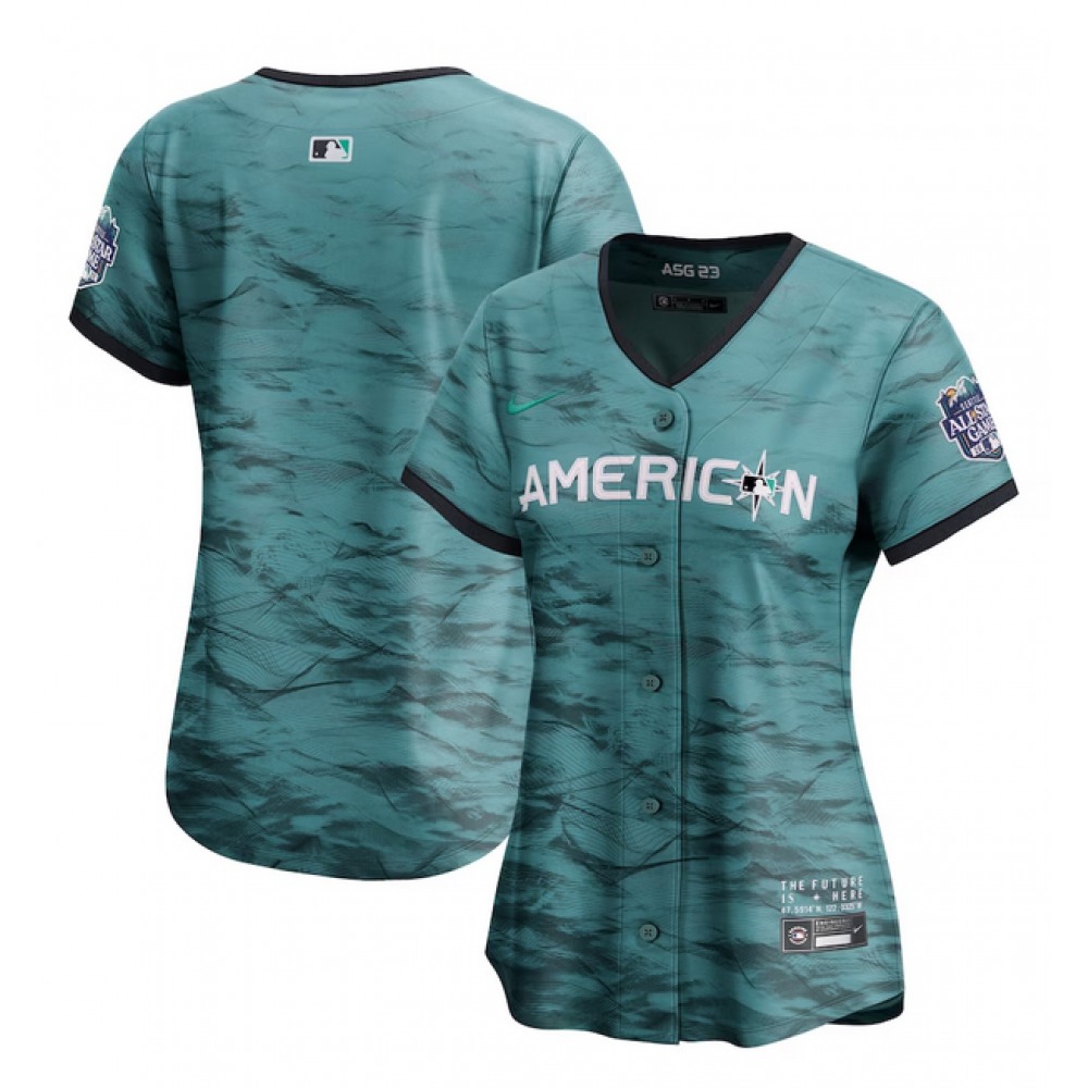Women’s Blank 2023 All-star Teal Stitched Baseball Jersey(Run Small)