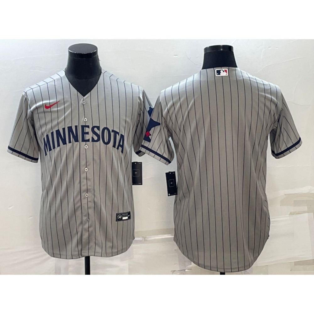 Men’s Minnesota Twins Blank 2023 Grey Home Team Cool Base Stitched Jersey
