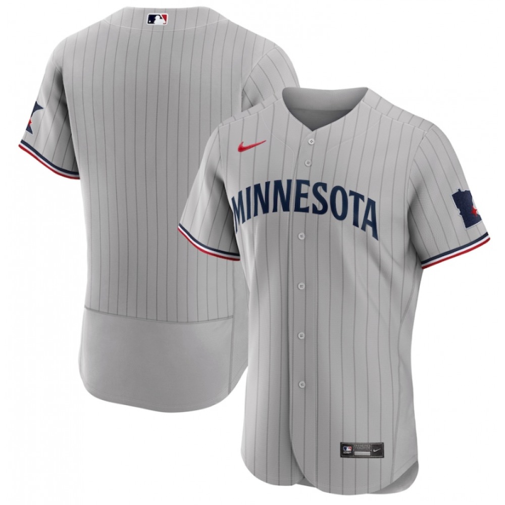 Men’s Minnesota Twins Blank Grey 2023 Home Team Flex Base Stitched Jersey
