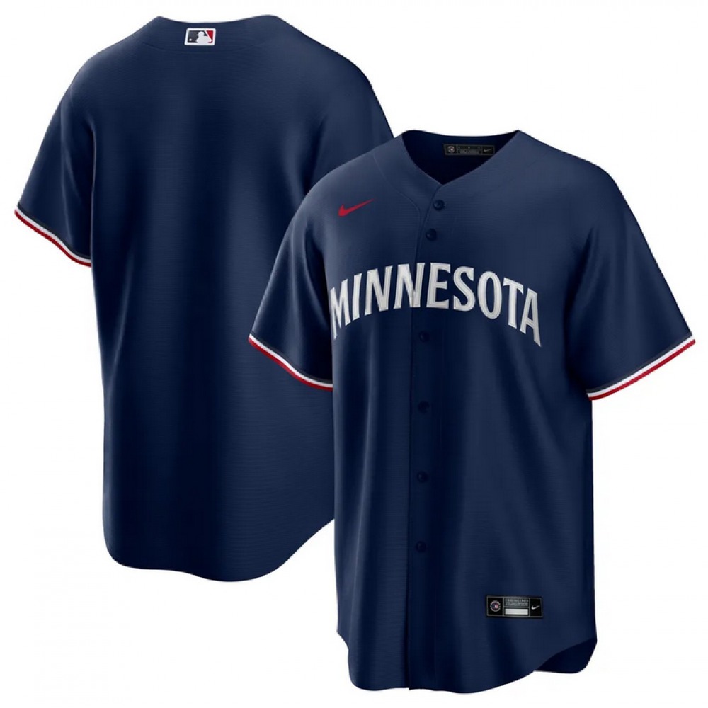 Men’s Minnesota Twins Blank Navy Cool Base Stitched Jersey
