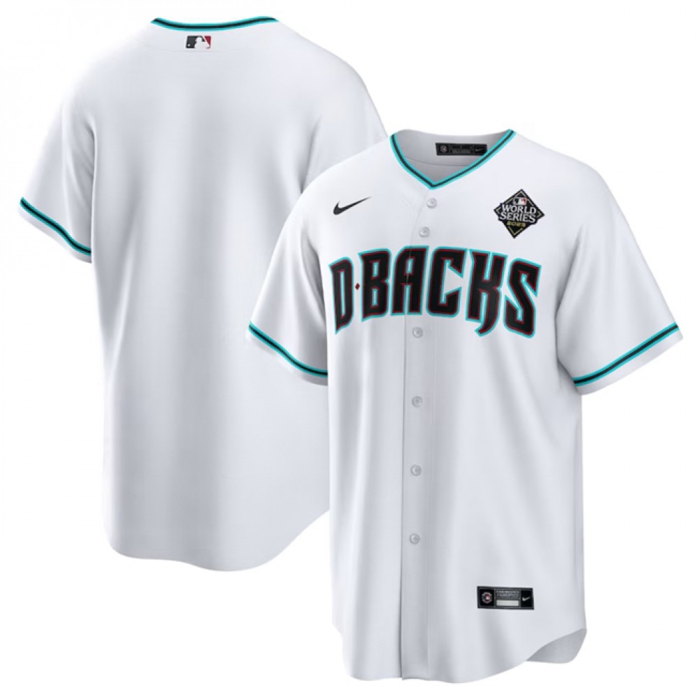 Men’s Arizona Diamondbacks Blank White 2023 World Series Cool Base Stitched Baseball Jersey