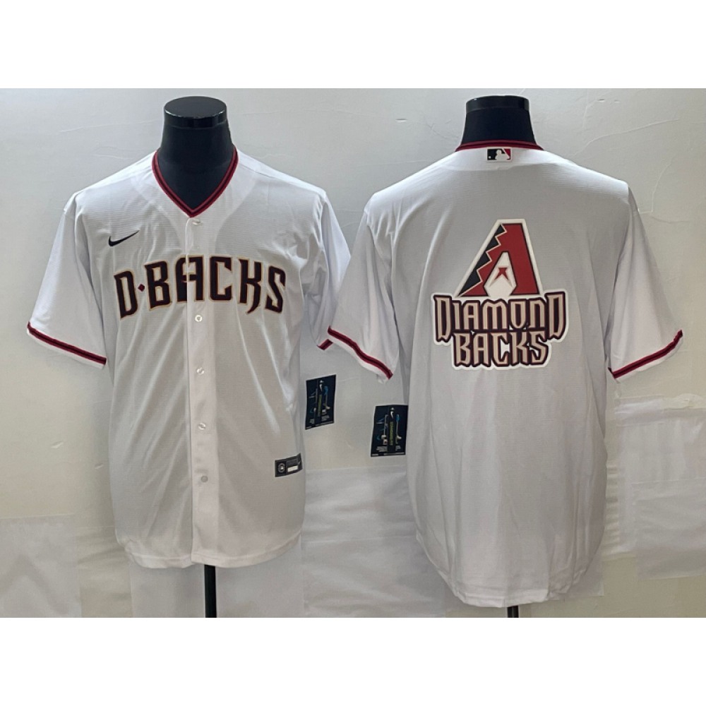 Men’s Arizona Diamondbacks White Team Big Logo Cool Base Stitched Baseball Jersey