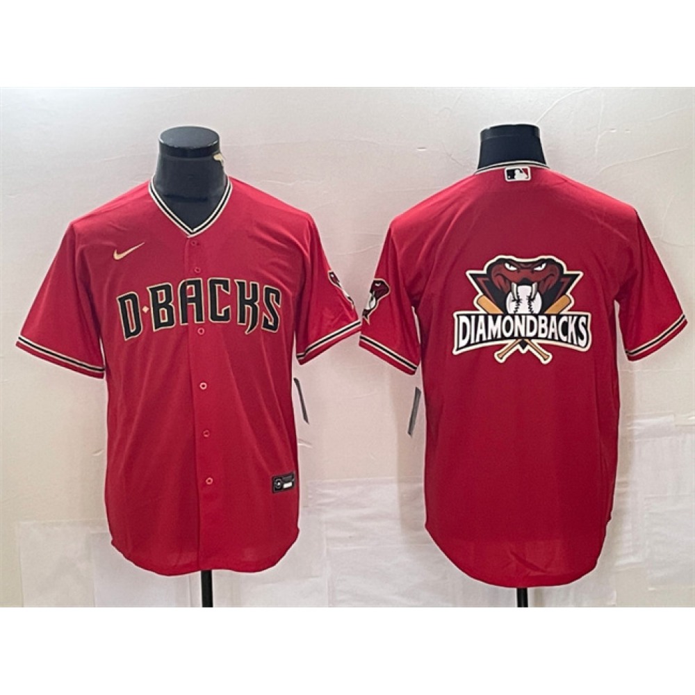 Men’s Arizona Diamondbacks Red Team Big Logo Cool Base Stitched Baseball Jersey