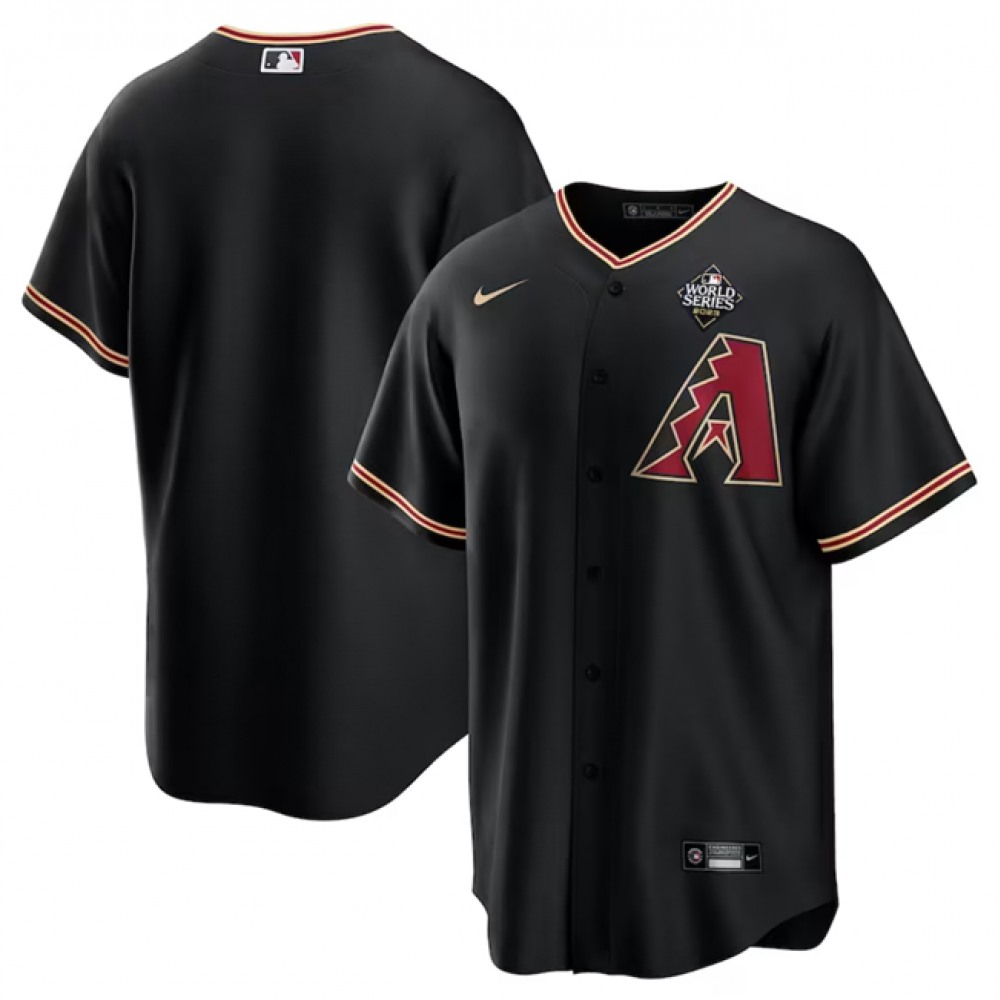 Men’s Arizona Diamondbacks Blank Black 2023 World Series Cool Base Stitched Baseball Jersey