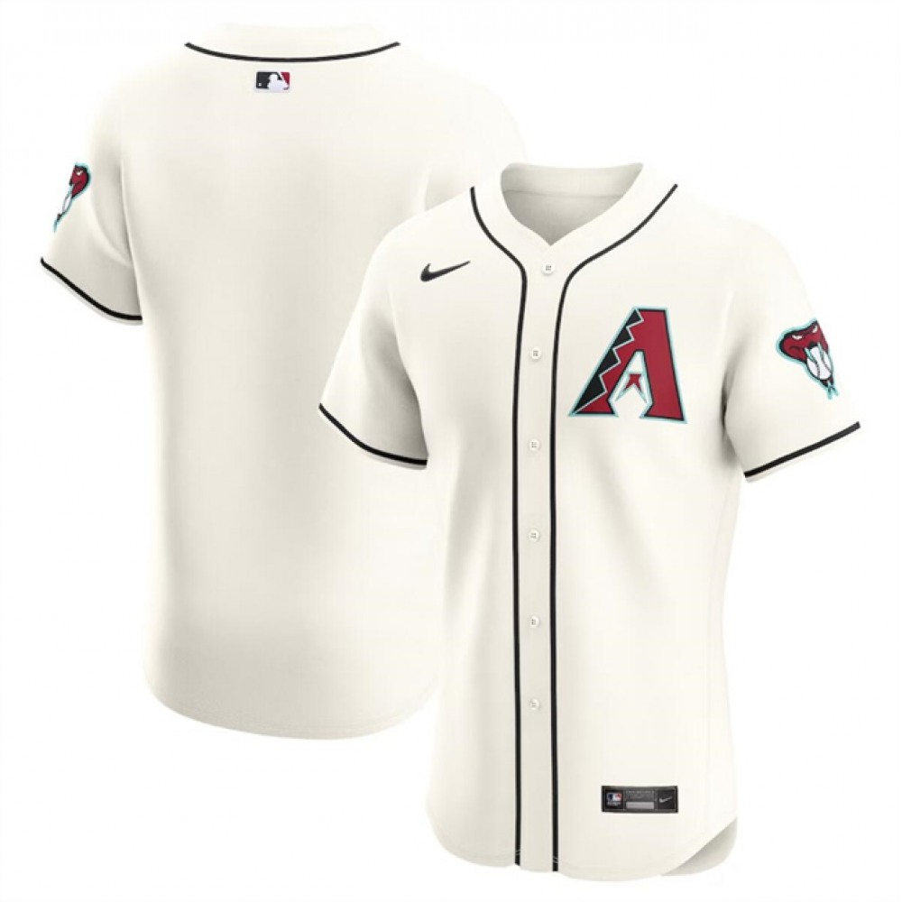 Men’s Arizona Diamondbacks Blank Cream Flex Base Stitched Jersey