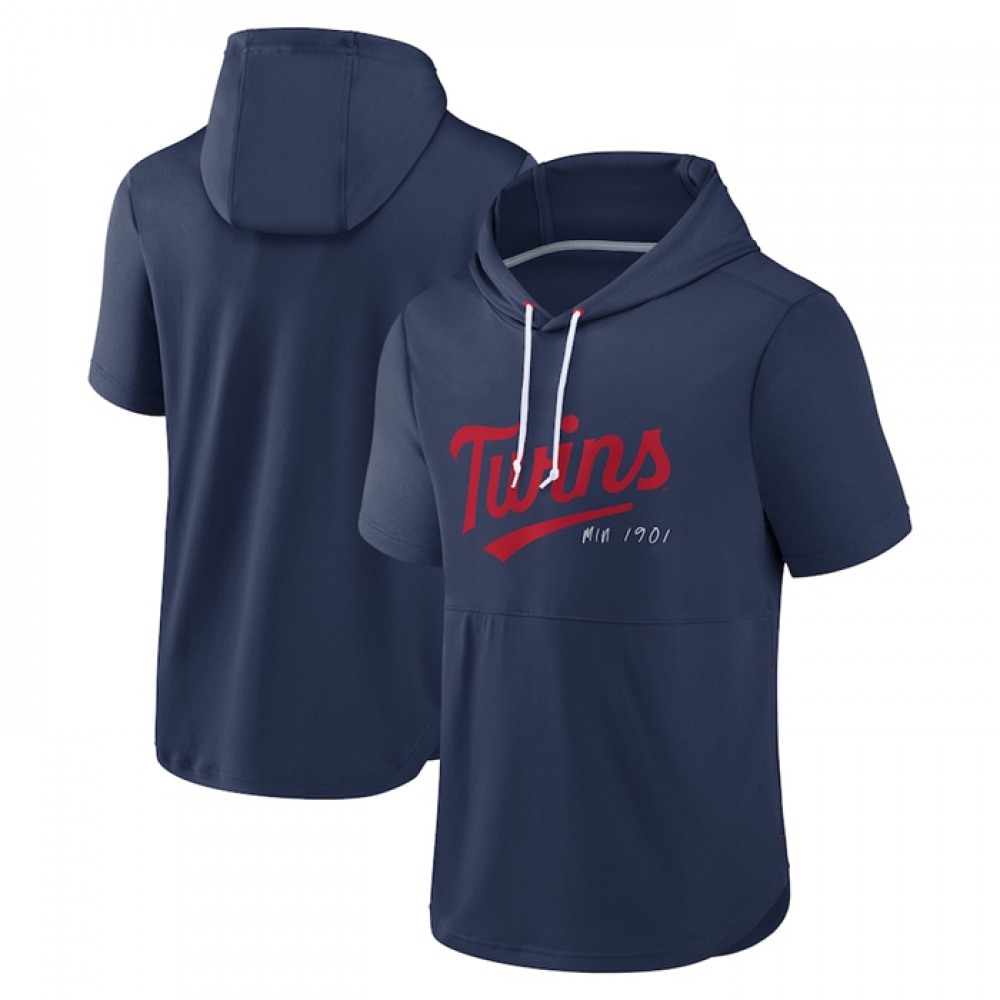 Men’s Minnesota Twins Navy Sideline Training Hooded Performance T-Shirt