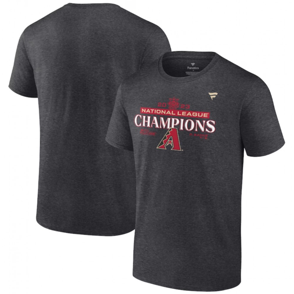 Men’s Arizona Diamondbacks Heather Charcoal 2023 National League Champions Locker Room T-Shirt
