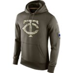Men's Minnesota Twins Olive Salute To Service KO Performance Hoodie