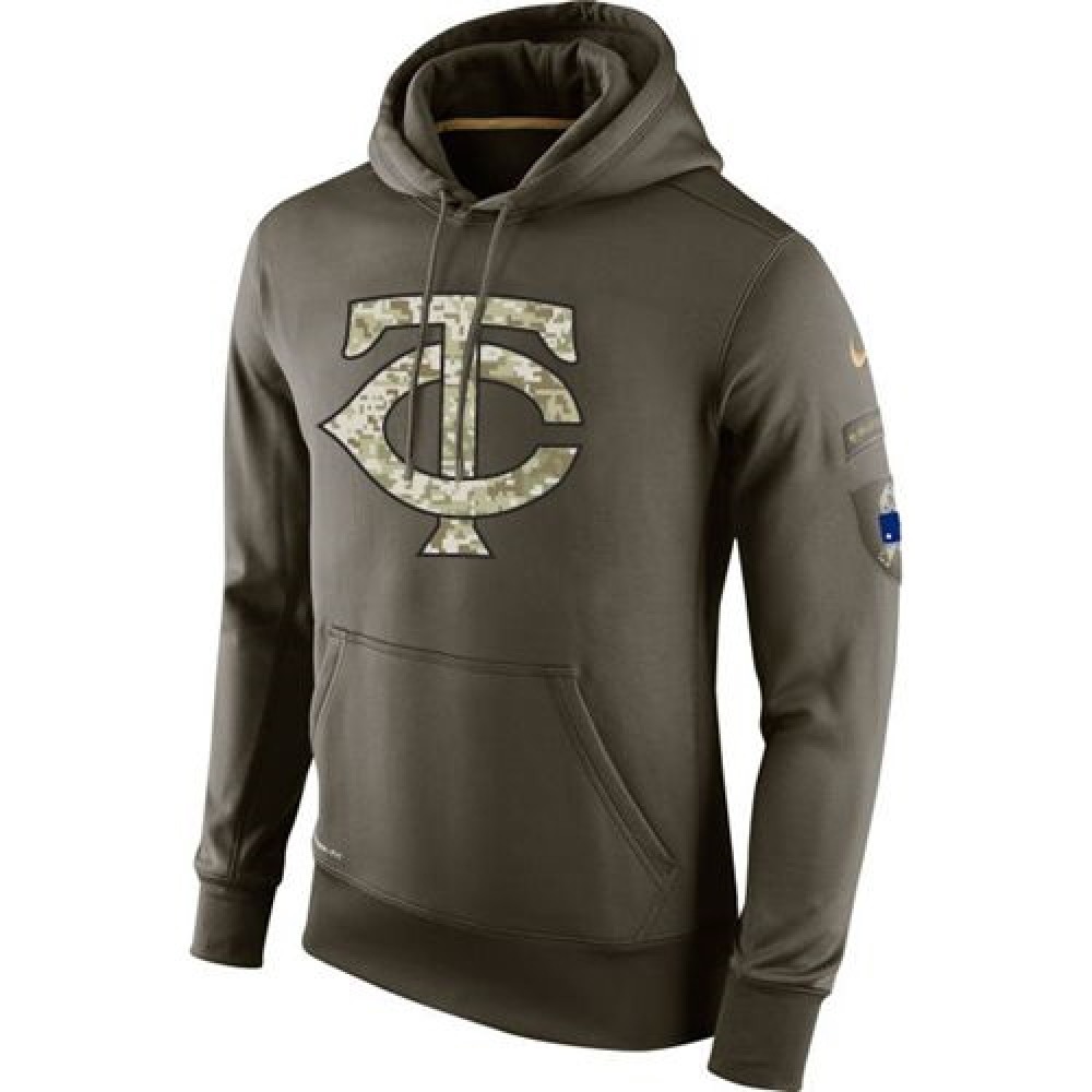 Men’s Minnesota Twins Olive Salute To Service KO Performance Hoodie