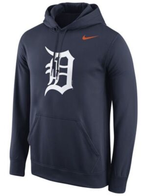 Detroit Tigers Logo Performance Pullover Navy MLB Hoodie