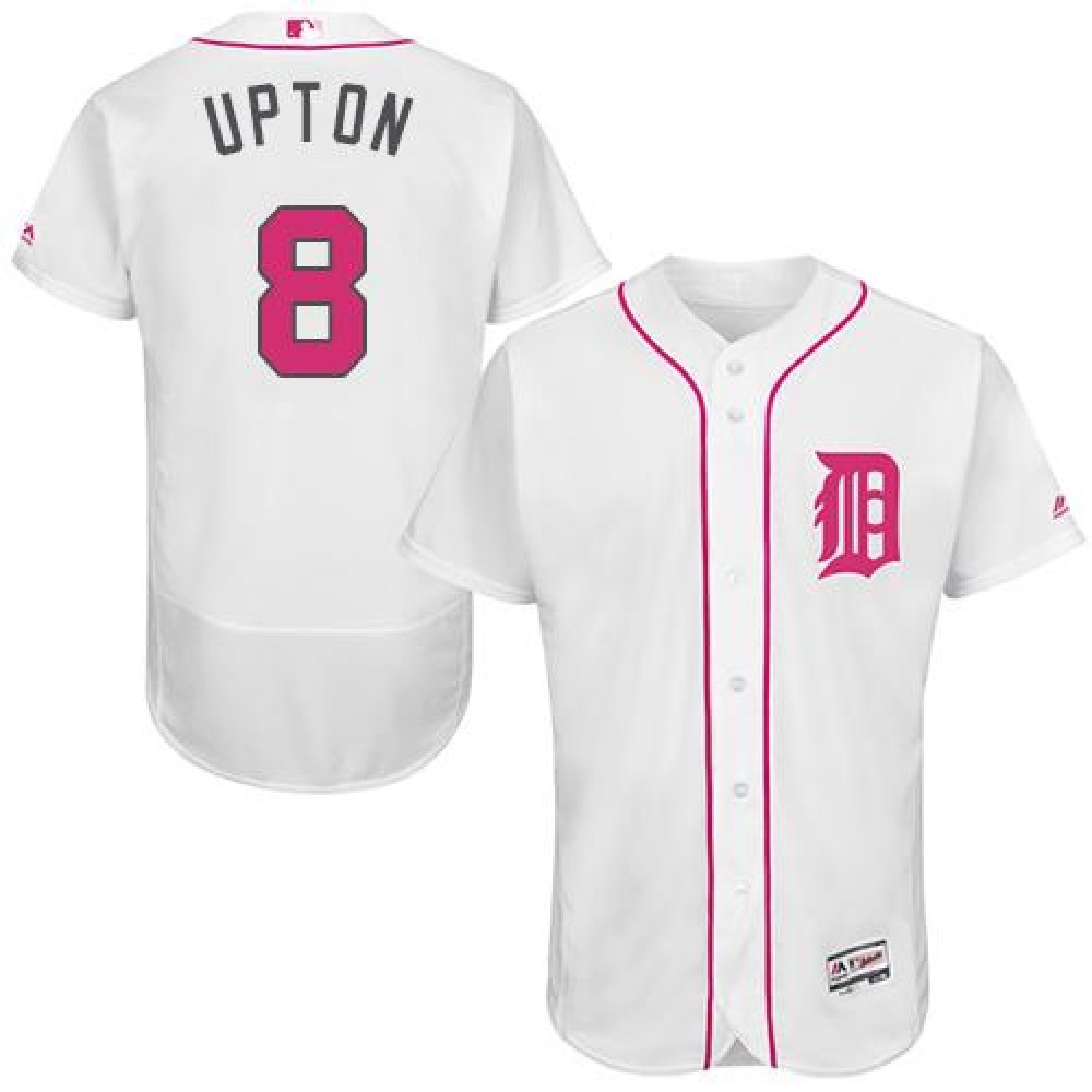 Tigers #8 Justin Upton White Flexbase Authentic Collection 2016 Mother’s Day Stitched MLB Jersey