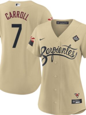 Women's Arizona Diamondbacks #7 Corbin Carroll Cream 2023 World Series City Connect Stitched Baseball Jersey(Run Small)