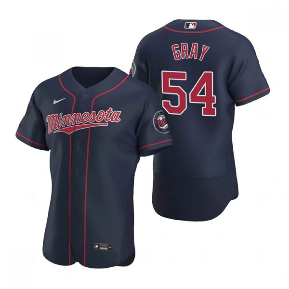 Men’s Minnesota Twins #54 Sonny Gray Navy Flex Base Stitched Jersey