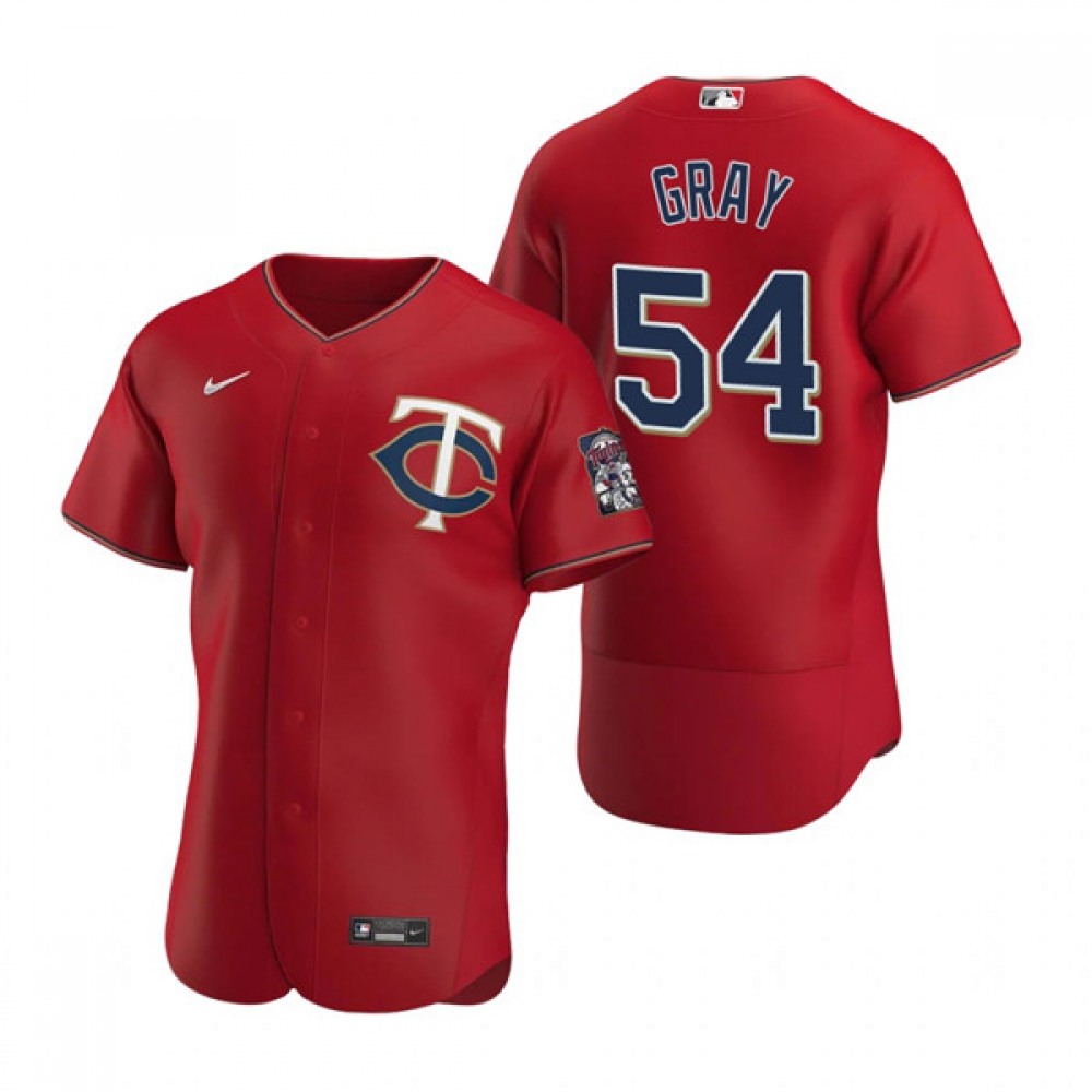 Men’s Minnesota Twins #54 Sonny Gray Red Flex Base Stitched Jersey