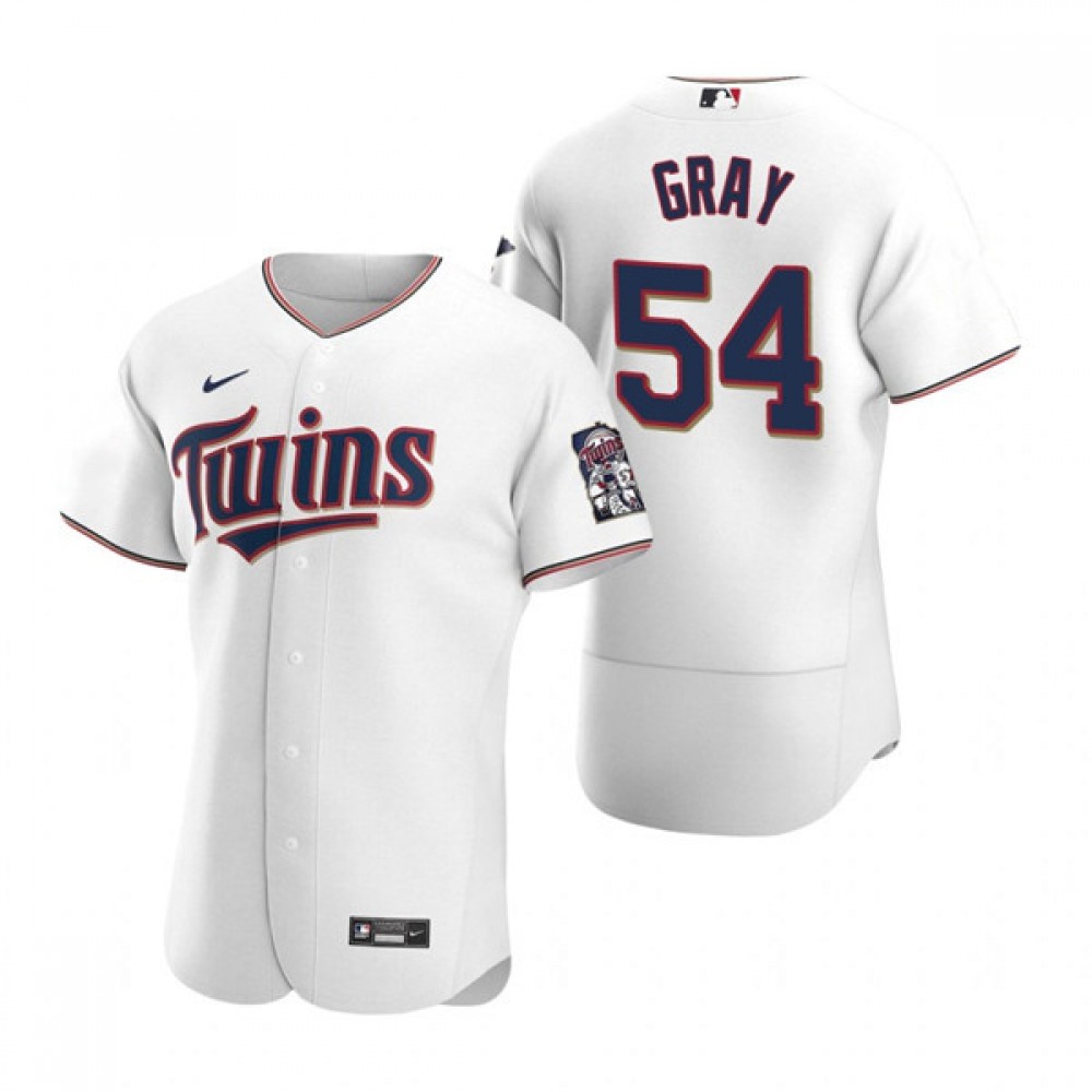 Men’s Minnesota Twins #54 Sonny Gray White Flex Base Stitched Jersey