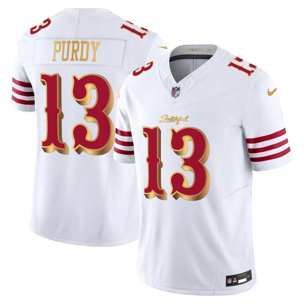Men’s San Francisco 49ers #13 Brock Purdy White Rivalries Collection F.U.S.E. Vapor Limited Stitched Jersey