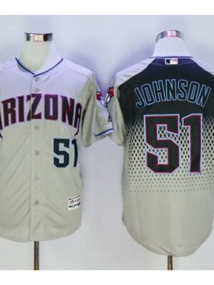 Diamondbacks #51 Randy Johnson Gray/Capri New Cool Base Stitched MLB Jersey