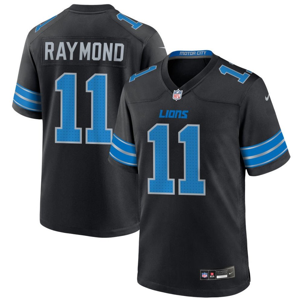 Men’s Detroit Lions #11 Kalif Raymond Nike Black Team Game Jersey
