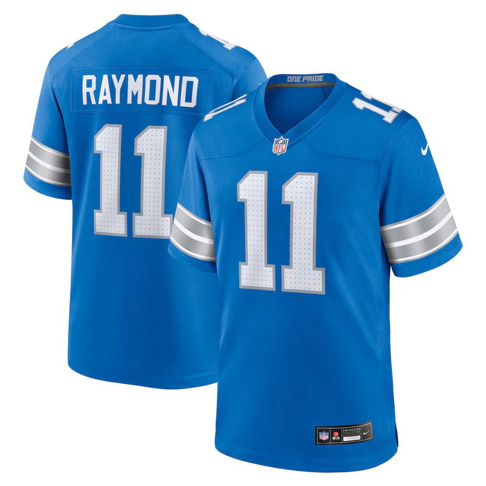 Men’s Detroit Lions #11 Kalif Raymond Nike Blue Team Game Jersey