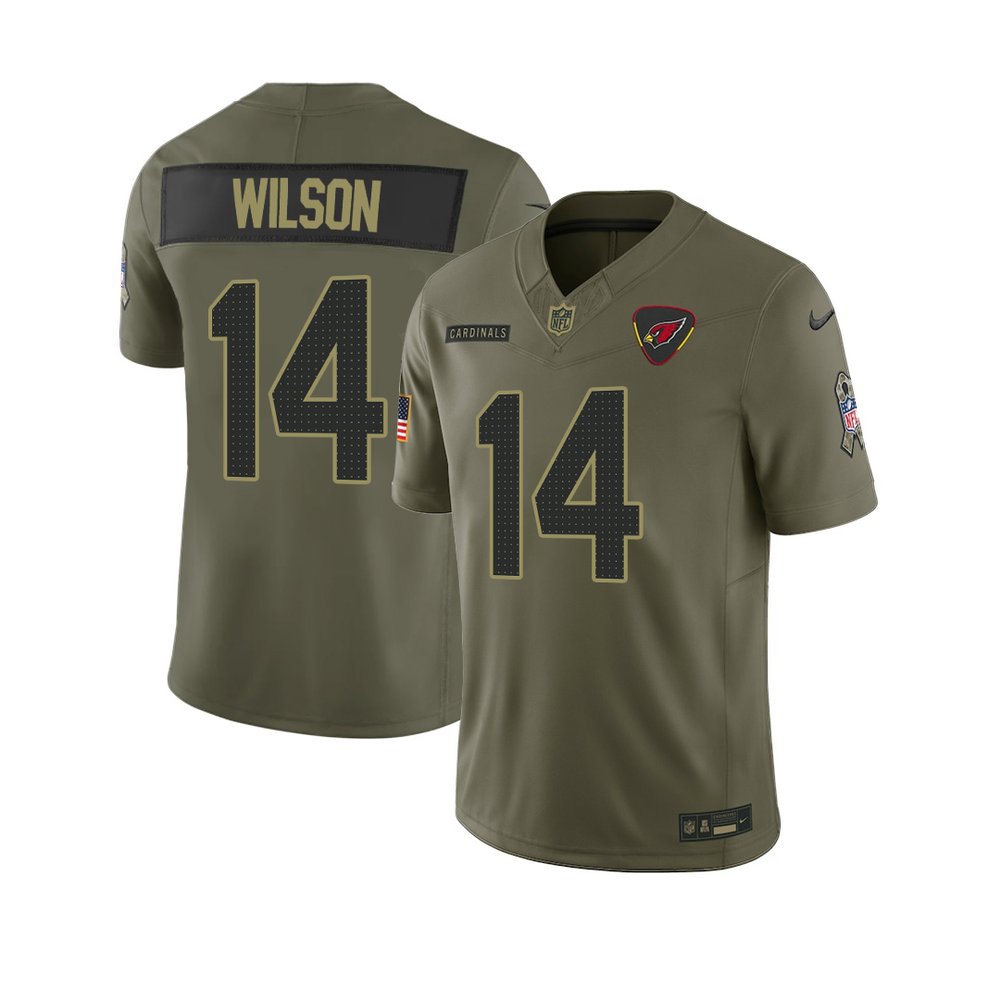 Youth’s Arizona Cardinals #14 Michael Wilson Nike Olive 2025 Salute to Service Retired Limited Jersey