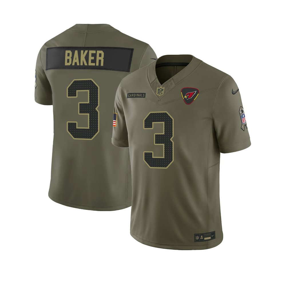 Youth’s Arizona Cardinals #3 Budda Baker Nike Olive 2025 Salute to Service Retired Limited Jersey