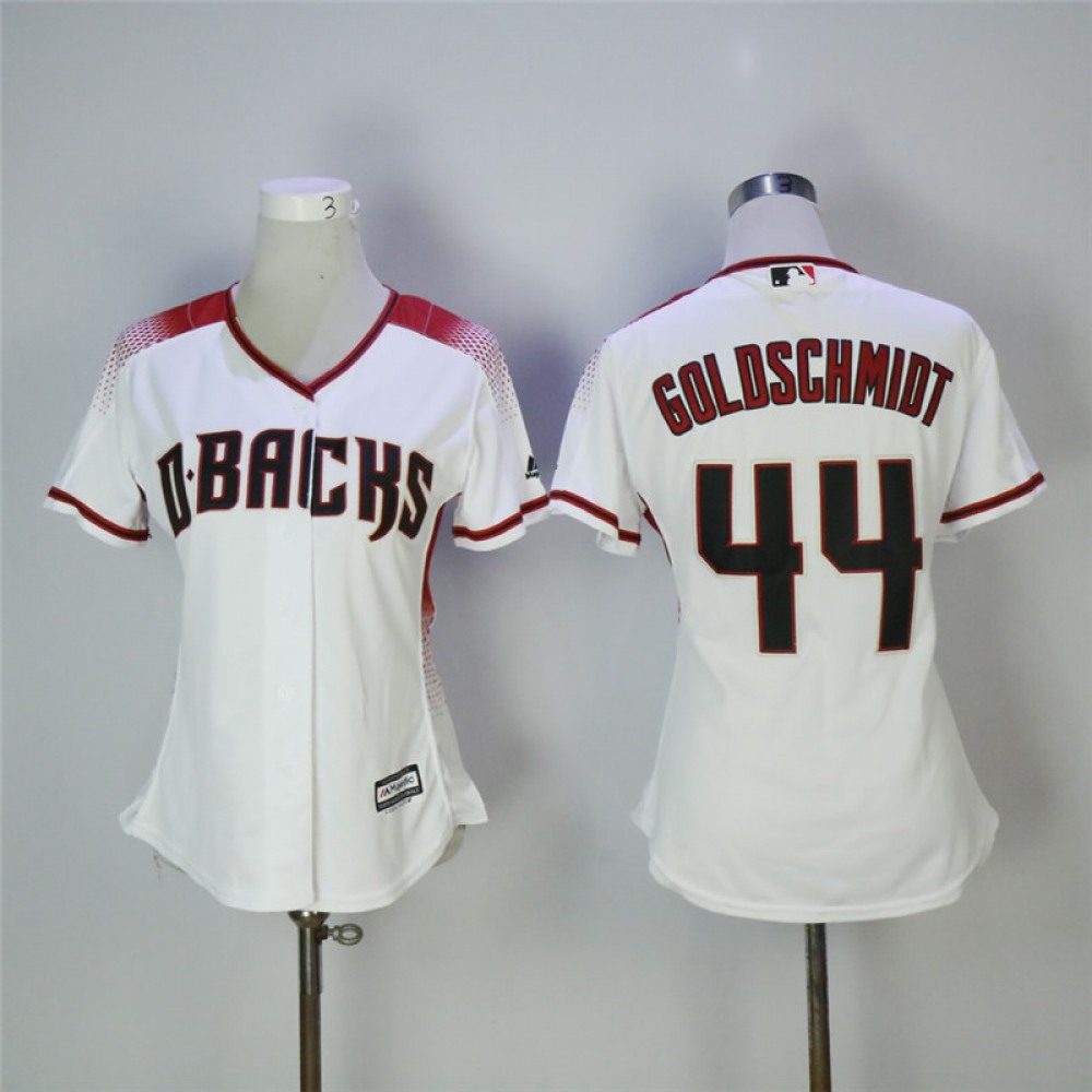 Women’s Arizona Diamondbacks #44 Paul Goldschmidt White/Sedona Cool Base Stitched MLB Jersey