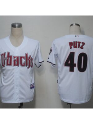 Diamondbacks #40 J.J Putz White Cool Base Stitched MLB Jersey