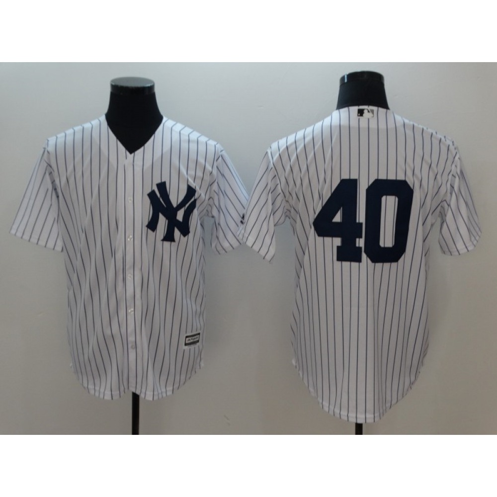 Men’s MLB New York Yankees #40 Luis Severino White Flexbase Stitched Jersey