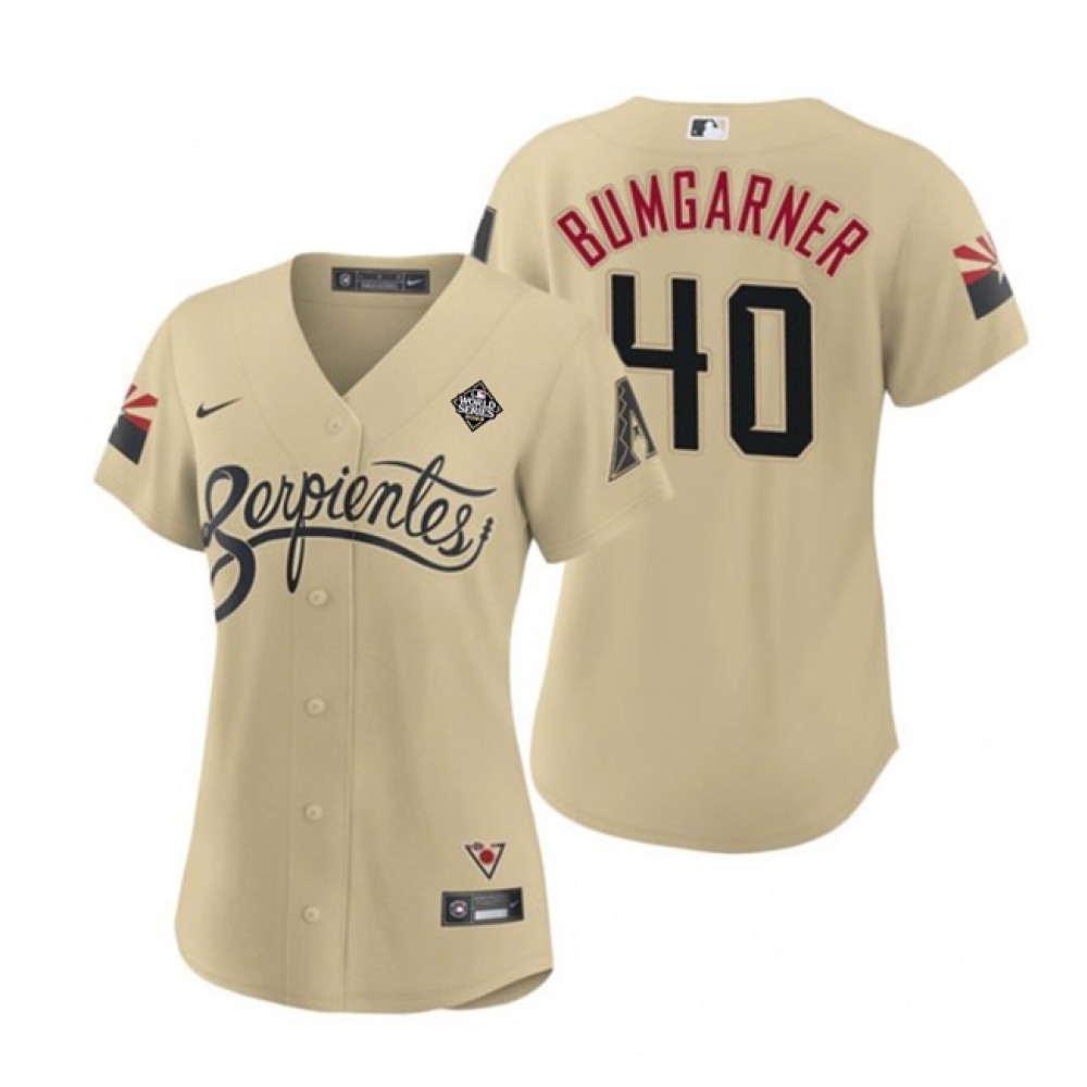 Women’s Arizona Diamondbacks #40 Madison Bumgarner Cream 2023 World Series City Connect Stitched Baseball Jersey(Run Small)
