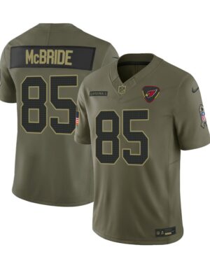 Men's Arizona Cardinals #85 Trey McBride Nike Olive 2025 Salute to Service Retired Limited Jersey