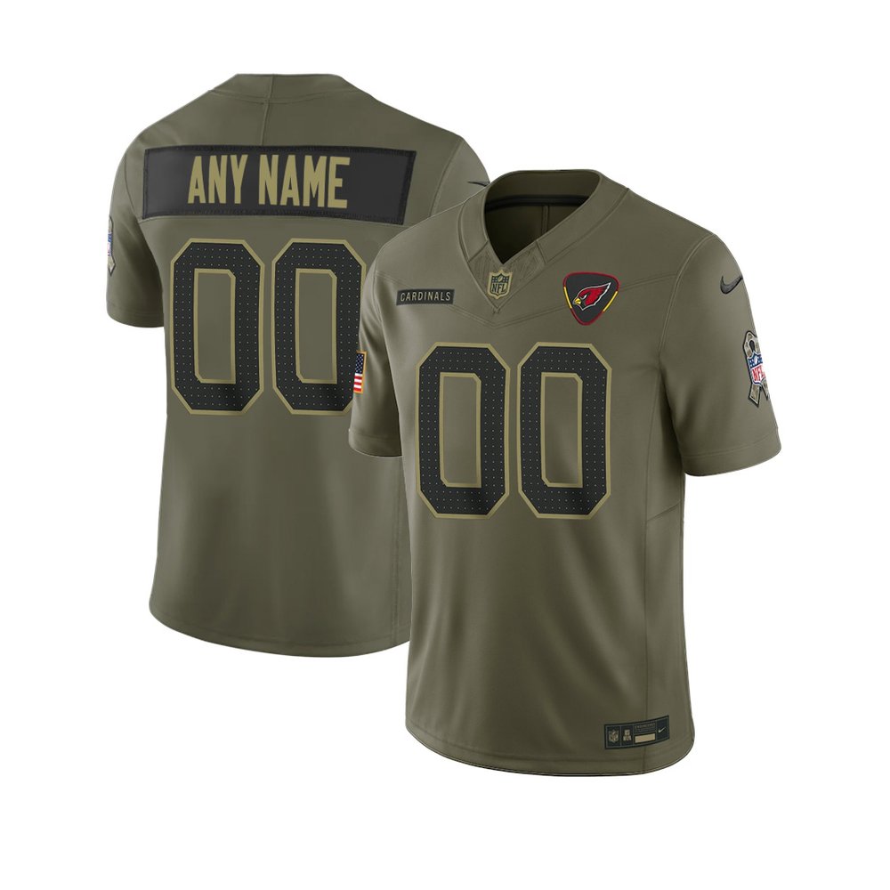 Men’s Arizona Cardinals Custom Nike Olive 2025 Salute to Service Retired Limited Jersey