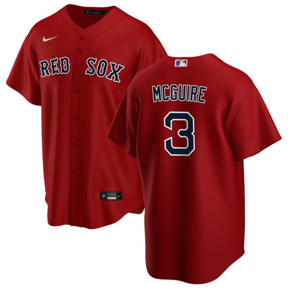 Men’s Boston Red Sox #3 Reese McGuire Red Cool Base Stitched Baseball Jersey