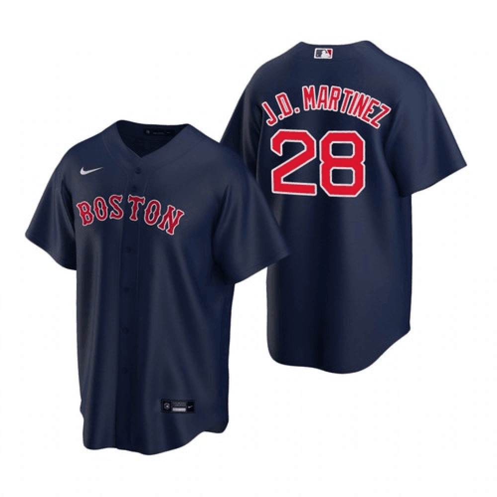 Men’s Boston Red Sox #28 J.D. Martinez Navy Cool Base Stitched Baseball Jersey