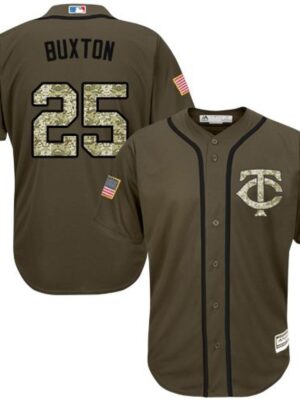 Twins #25 Byron Buxton Green Salute to Service Stitched Youth MLB Jersey