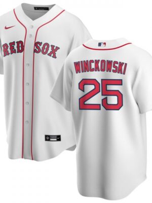 Men's Boston Red Sox #25 Josh Winckowski White Cool Base Stitched Baseball Jersey