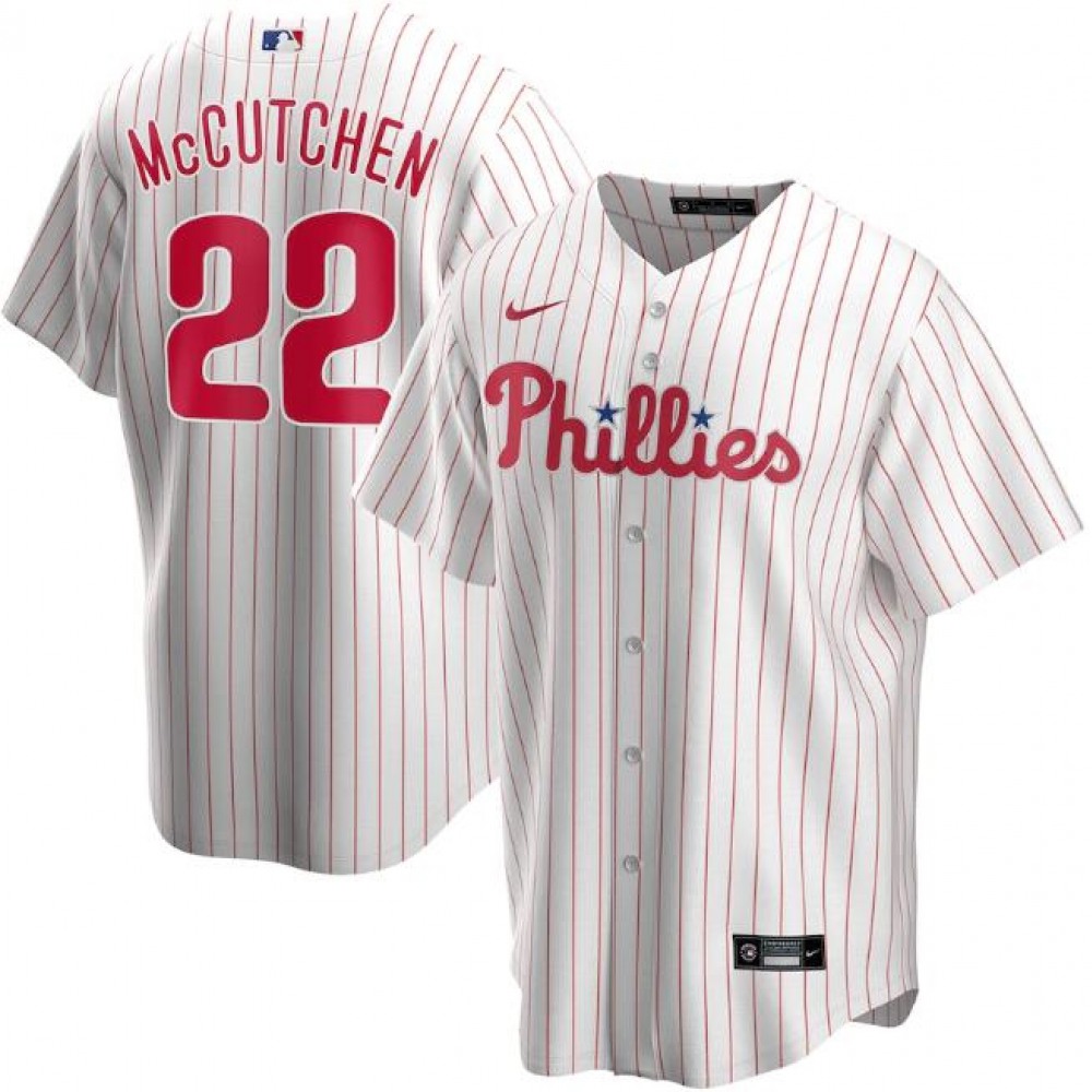 Men’s Philadelphia Phillies #22 Andrew McCutchen White Cool Base Stitched Jersey