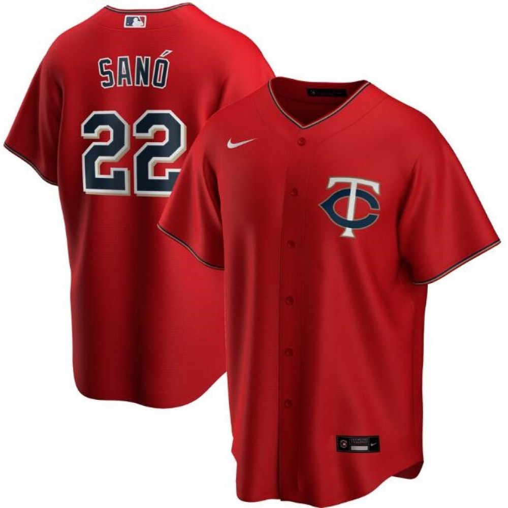 Men’s Minnesota Twins #22 Miguel Sano Red Cool Base Stitched Jersey