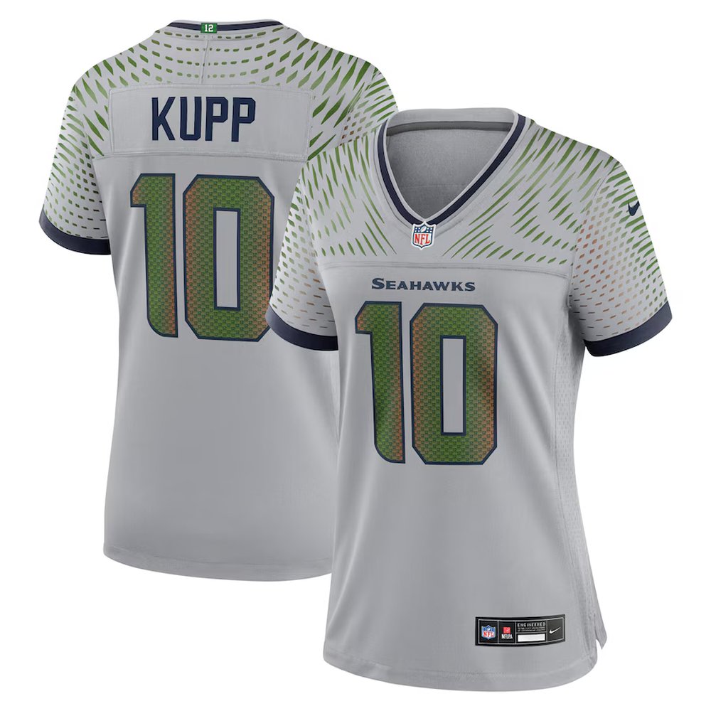 Women’s Seattle Seahawks #10 Cooper Kupp Gray Rivalries Collection Game Jersey