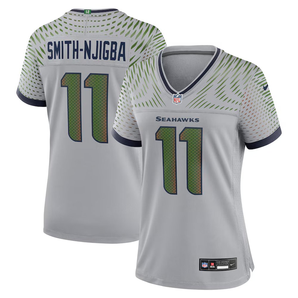 Women’s Seattle Seahawks #11 Jaxon Smith-Njigba Gray Rivalries Collection Game Jersey