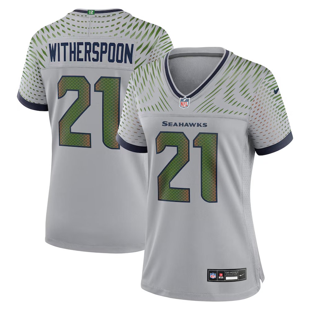 Women’s Seattle Seahawks #21 Devon Witherspoon Gray Rivalries Collection Game Jersey