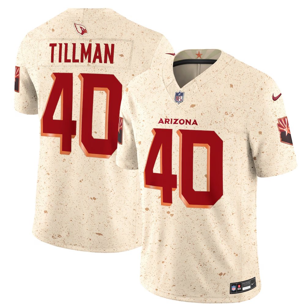 Men’s Arizona Cardinals #40 Pat Tillman Cream Rivalries Collection F.U.S.E. Vapor Limited Stitched Jersey