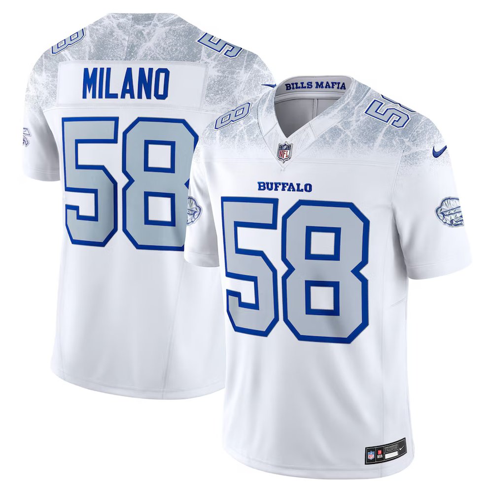 Men’s Buffalo Bills #58 Matt Milano White Rivalries Collection F.U.S.E. Vapor Limited Stitched Jersey