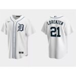 Men's Detroit Tigers #21 Michael Lorenzen White Cool Base Stitched Jersey