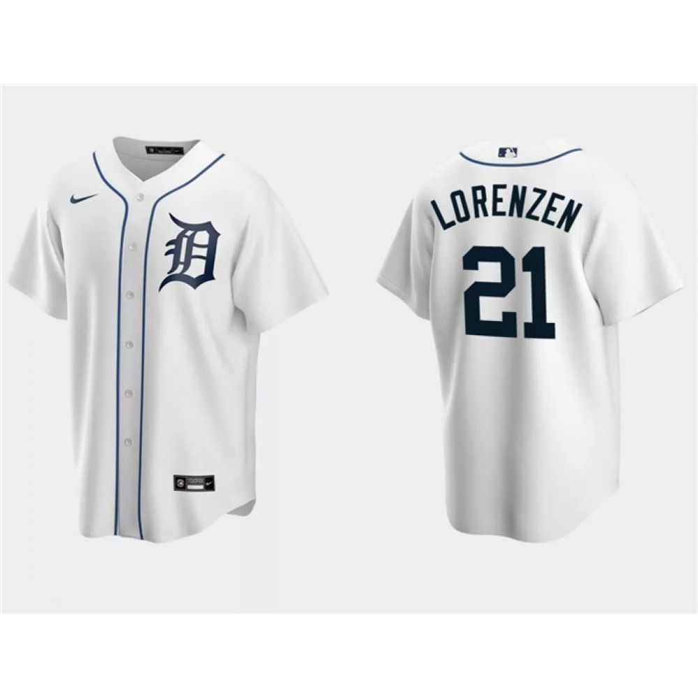 Men’s Detroit Tigers #21 Michael Lorenzen White Cool Base Stitched Jersey