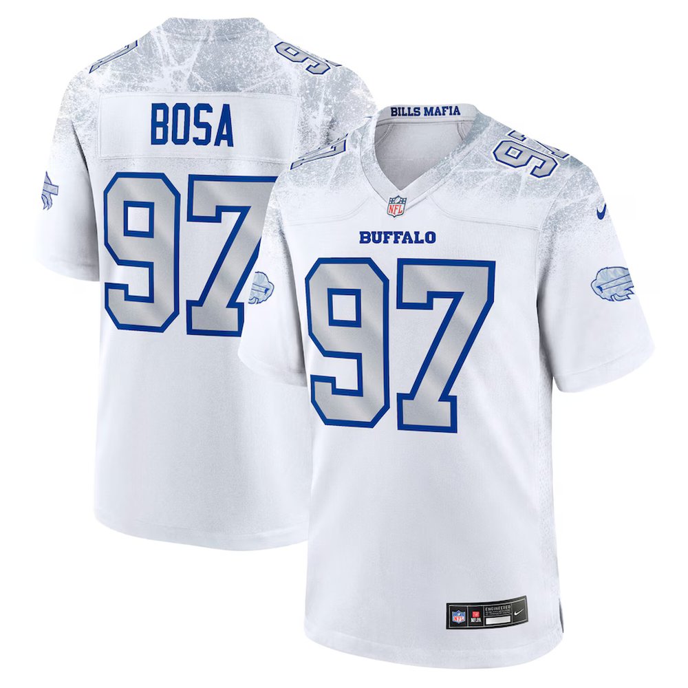 Men’s Buffalo Bills #97 Joey Bosa White Rivalries Collection Game Jersey