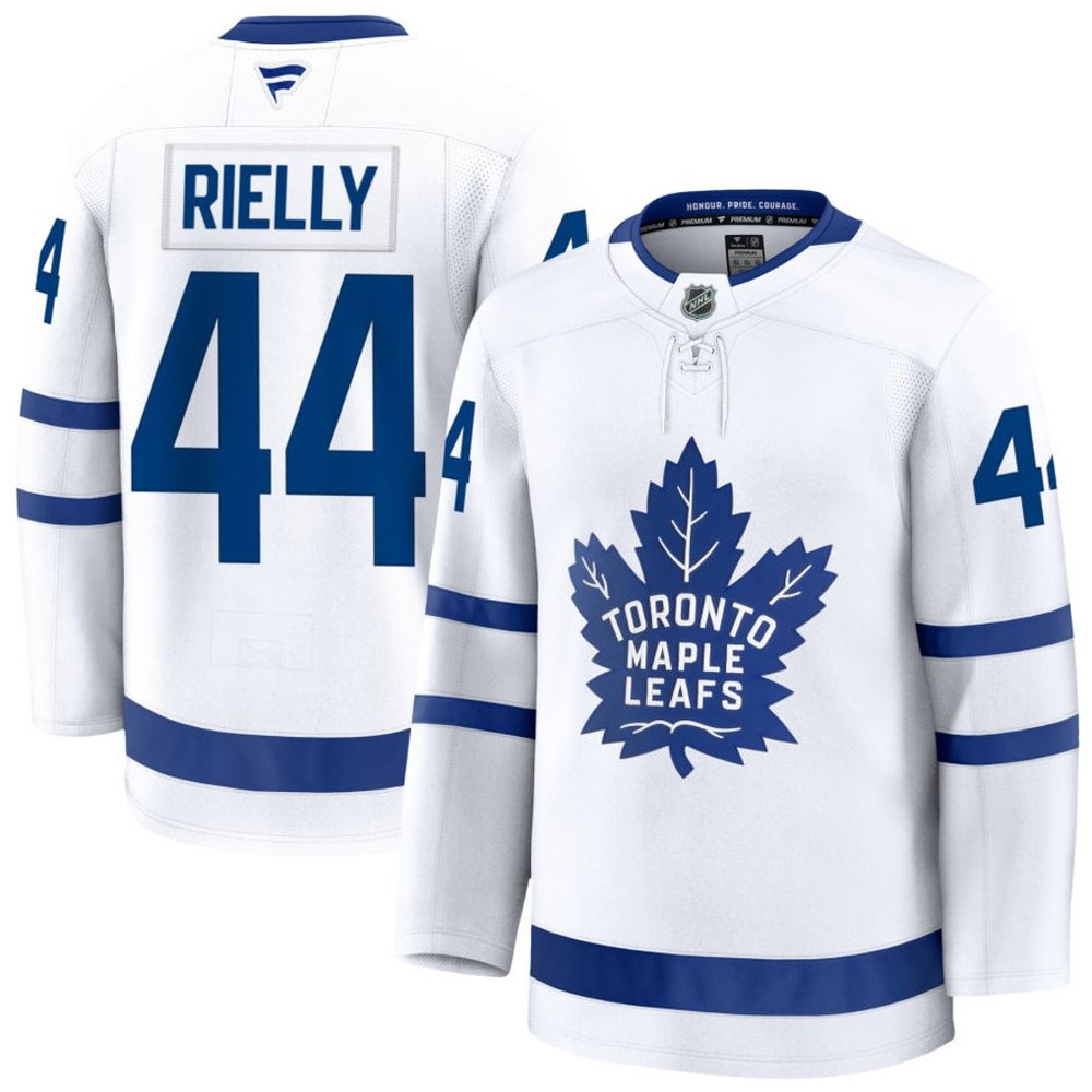 Men’s Toronto Maple Leafs #44 Morgan Rielly White Away Premium Player Jersey
