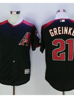 Diamondbacks #21 Zack Greinke Black/Brick New Cool Base Stitched MLB Jersey